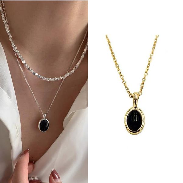 pendant necklaces fashionable retro short chocker necklace black agate phnom penh inlaid stone clavicle chain adjustable female, Silver
pendant necklaces fashionable retro short chocker necklace black agate phnom penh inlaid stone clavicle chain adjustable female, Silver