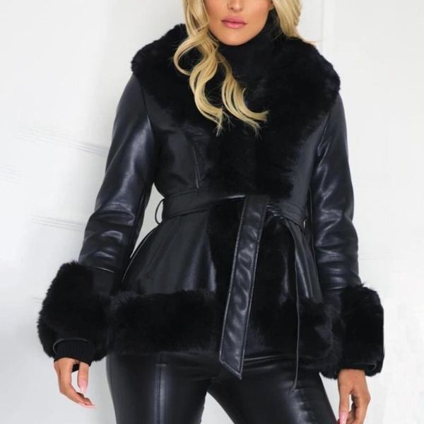 women's leather & faux pu jacket warm winter coat women thick fur casual slim fit black outwear ladies lace up fashion jackets
women's leather & faux pu jacket warm winter coat women thick fur casual slim fit black outwear ladies lace up fashion jackets