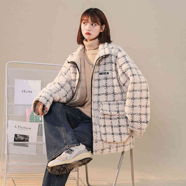 2021 new autumn and winter lamb wool women's loose neutral model coat 229 my113 p128, Black;brown 
2021 new autumn and winter lamb wool women's loose neutral model coat 229 my113 p128, Black;brown