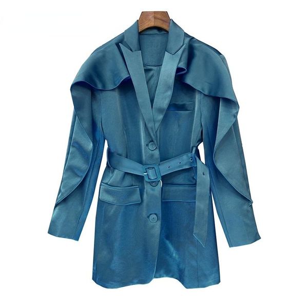 women's suits & blazers casual notched long sleeve sashes blazer for women temperament solid female fashion clothing 2021 spring autumn, White;black
women's suits & blazers casual notched long sleeve sashes blazer for women temperament solid female fashion clothing 2021 spring autumn, White;black