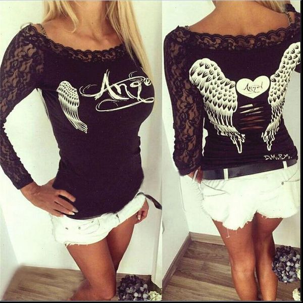 2021 blouses women angel wings back printing long sleeve loose prints shirt casual lace off shoulder blouse cotton shein, White
2021 blouses women angel wings back printing long sleeve loose prints shirt casual lace off shoulder blouse cotton shein, White