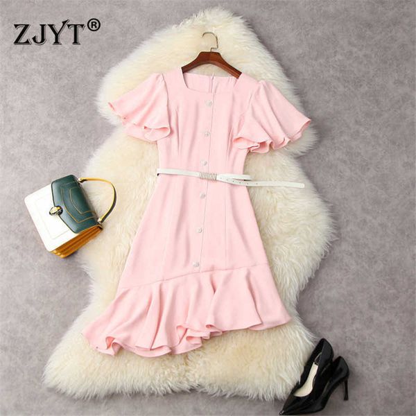 runway fashion women's summer butterfly sleeves solid pink asymmetrical sweet party dress female clothing office short vestidos 210601, Black;gray
runway fashion women's summer butterfly sleeves solid pink asymmetrical sweet party dress female clothing office short vestidos 210601, Black;gray