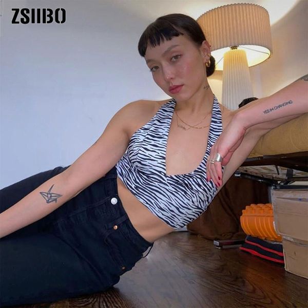 women's tanks & camis harajuku zebra print sleeveless backless fashion tank women summer leisure halter female club party cropv, White
women's tanks & camis harajuku zebra print sleeveless backless fashion tank women summer leisure halter female club party cropv, White