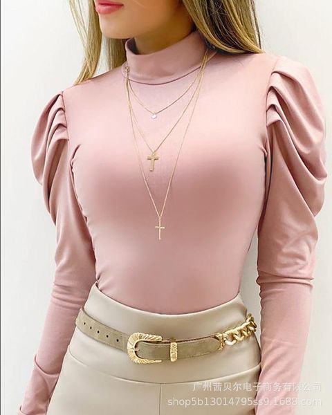 women's t-shirt elegant sweet pink casual fashion long sleeve stand collar tees loose street wear female sweatshirt ladies pants, White
women's t-shirt elegant sweet pink casual fashion long sleeve stand collar tees loose street wear female sweatshirt ladies pants, White