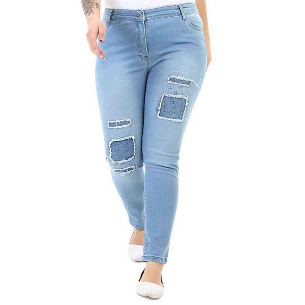 hanezza plus size women fashion winter clothing stone detailed ripped high rise full-lenght elegant denim trousers 2xl-7xl large 211129, Blue
hanezza plus size women fashion winter clothing stone detailed ripped high rise full-lenght elegant denim trousers 2xl-7xl large 211129, Blue
