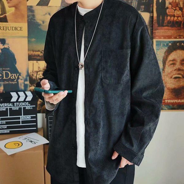 men's casual shirts long sleeve shirt 2021 spring autumn corduroy solid color lapel loose youth, White;black
men's casual shirts long sleeve shirt 2021 spring autumn corduroy solid color lapel loose youth, White;black