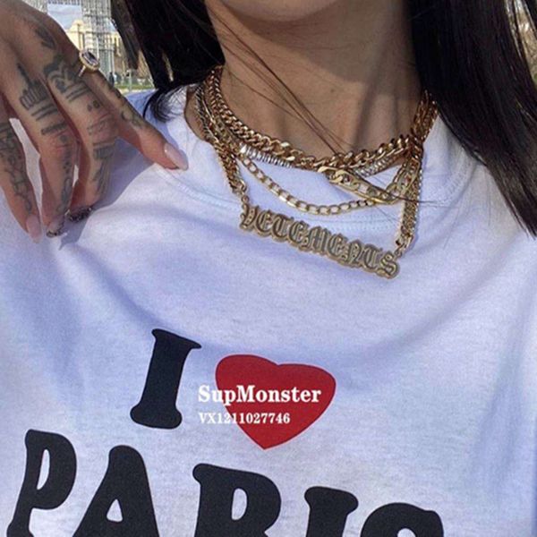 hbp ins wind street sexaggerated necklace fashion cool thick letter splicing short metal clavicle chain lovers, Silver
hbp ins wind street sexaggerated necklace fashion cool thick letter splicing short metal clavicle chain lovers, Silver