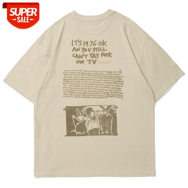 2021 hip hop t-shirt men summer fun rabbit print cotton casual tees streetwear harajuku t-shirt clothing beige vintage beige #7h51, White;black
2021 hip hop t-shirt men summer fun rabbit print cotton casual tees streetwear harajuku t-shirt clothing beige vintage beige #7h51, White;black