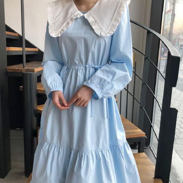 casual dresses korean autumn fashion temperament vestidos women's lapel wood ear stitching bandage puff sleeve midi dress kk844, Black;gray
casual dresses korean autumn fashion temperament vestidos women's lapel wood ear stitching bandage puff sleeve midi dress kk844, Black;gray