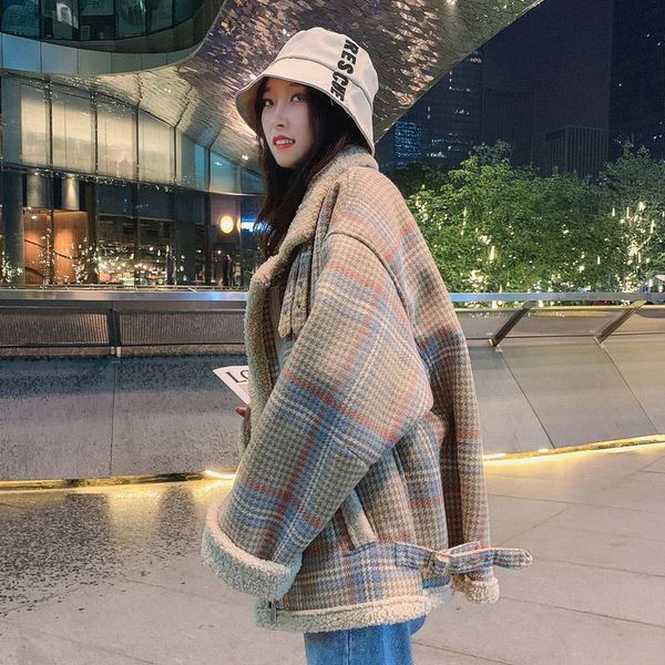 women's down & parkas lamb hair short high-quality cotton coat cotton-padded jacket female korean version loose fashion winter plaid 20, Black
women's down & parkas lamb hair short high-quality cotton coat cotton-padded jacket female korean version loose fashion winter plaid 20, Black