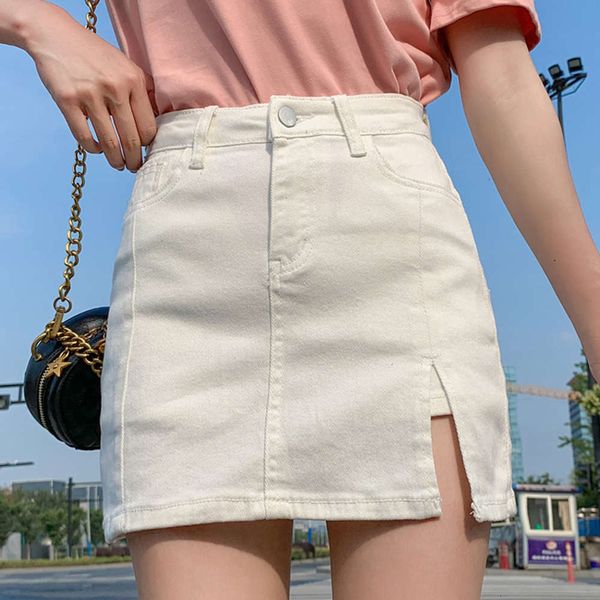 hip hop and in a-line waist skirt spring with summer high 2021 k, Blue 
hip hop and in a-line waist skirt spring with summer high 2021 k, Blue