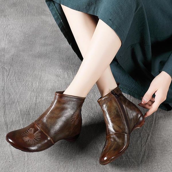 boots yourseason vintage ladies 2021 genuine leather embroider zip handmade concise women casual ankle platform shoes round toe, Black
boots yourseason vintage ladies 2021 genuine leather embroider zip handmade concise women casual ankle platform shoes round toe, Black