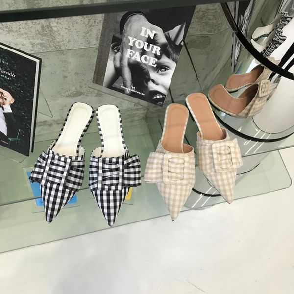 slippers monmoira pointed toe bowtie women mules shoes mixed colors belt buckle sandals elegant slides, Black
slippers monmoira pointed toe bowtie women mules shoes mixed colors belt buckle sandals elegant slides, Black