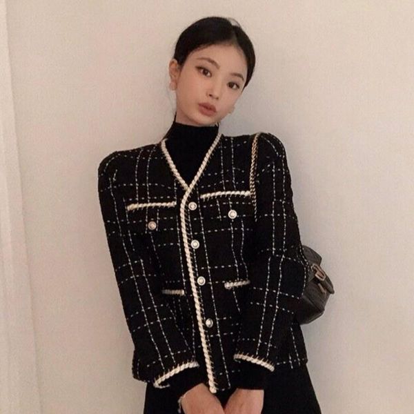 women's jackets jacket fashion autumn 2021 black v-neck loose single breasted long sleeve tweed coat female tide, Black;brown
women's jackets jacket fashion autumn 2021 black v-neck loose single breasted long sleeve tweed coat female tide, Black;brown