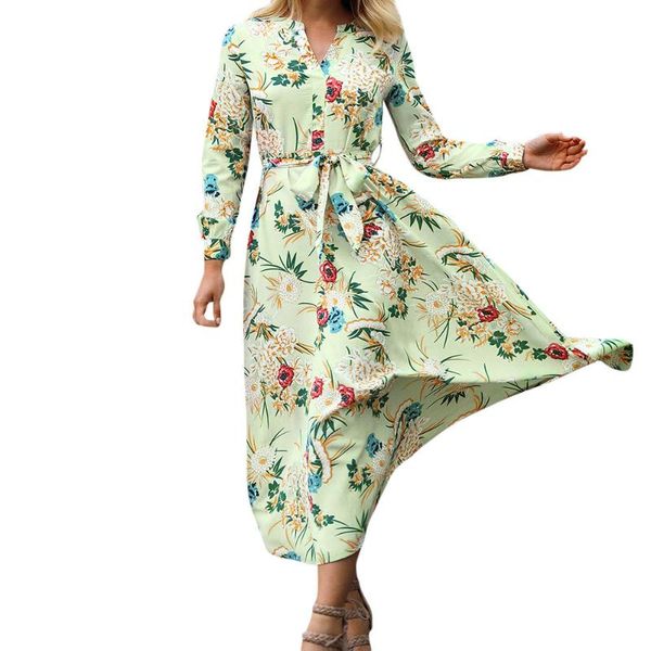 casual dresses holiday ankle-length dress printing floral sashes causal a-line long sleeve v-neck empire vestidos, Black;gray
casual dresses holiday ankle-length dress printing floral sashes causal a-line long sleeve v-neck empire vestidos, Black;gray