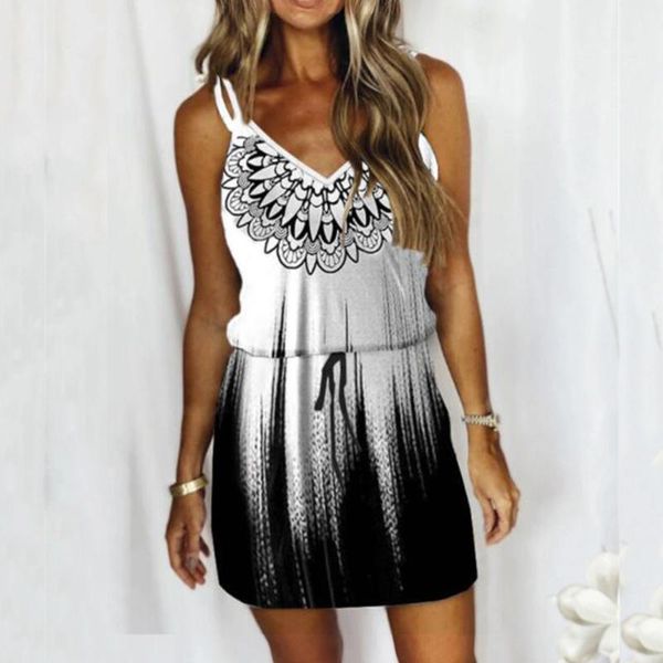 casual dresses fashion print mini dress women's vintage v-neck sleeveless strap open back for women vestidos, Black;gray
casual dresses fashion print mini dress women's vintage v-neck sleeveless strap open back for women vestidos, Black;gray