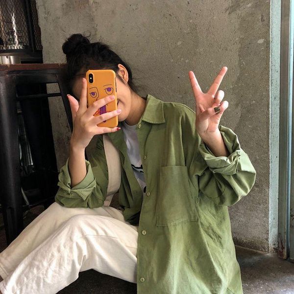 women's blouses & shirts bf retro shirt women korean simple neutral minimalism long-sleeved blouse all-match spring preppy sunscreen c, White
women's blouses & shirts bf retro shirt women korean simple neutral minimalism long-sleeved blouse all-match spring preppy sunscreen c, White