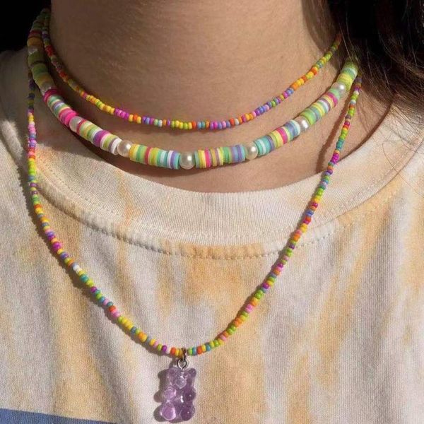 chokers sweet purple jelly bear candy soft pottery clay bead necklace for women imitation pearl choker resin charm boho vacation jewelry, Golden;silver
chokers sweet purple jelly bear candy soft pottery clay bead necklace for women imitation pearl choker resin charm boho vacation jewelry, Golden;silver