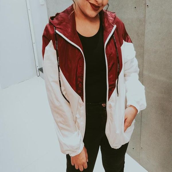 women's jackets spring autumn fashion hooded two tone windbreaker jacket zipper pockets casual long sleeves feminino coats outwear 2c01, Black;brown
women's jackets spring autumn fashion hooded two tone windbreaker jacket zipper pockets casual long sleeves feminino coats outwear 2c01, Black;brown
