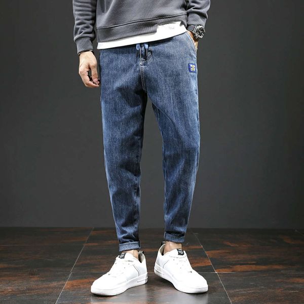 ins autumn and winter drawstring jeans men's loose legged fashion brand versatile harlem pants corset overalls, Blue
ins autumn and winter drawstring jeans men's loose legged fashion brand versatile harlem pants corset overalls, Blue