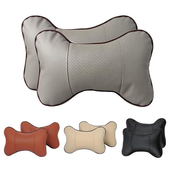 

seat cushions 2 x car neck pillow, comfortable soft breathable leather head rest cushion relax support headrest pillows for