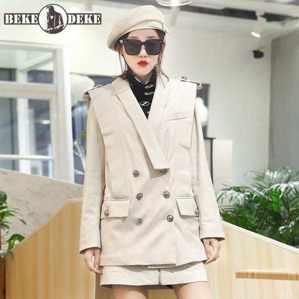 runway designer genuine leather jacket women loose fit double breasted suit jackets vintage female sheepskin windbreakers coat, Black
runway designer genuine leather jacket women loose fit double breasted suit jackets vintage female sheepskin windbreakers coat, Black