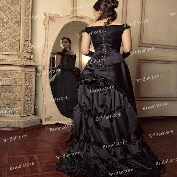 vintage black victorian bustle wedding dresses 2021 elegant off the shoulder satin gothic 1960s wedding dress corset country bridal dress, White
vintage black victorian bustle wedding dresses 2021 elegant off the shoulder satin gothic 1960s wedding dress corset country bridal dress, White