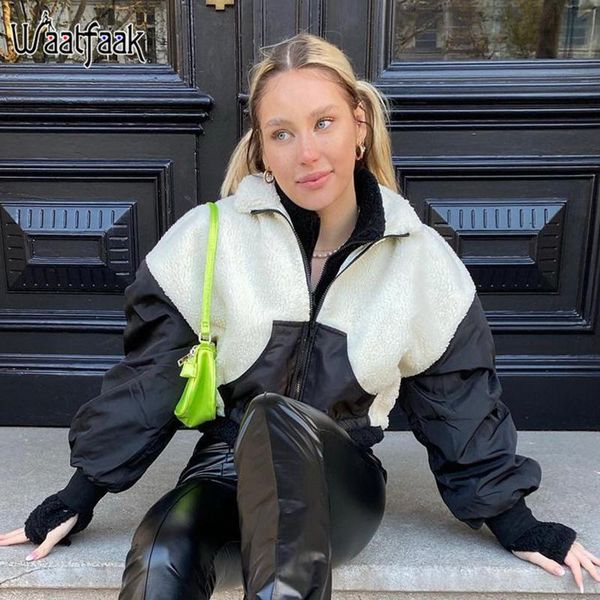 women's hoodies & sweatshirts waatfaak harajuku turtleneck sweatshirt women fur lambswool zip up crop patchwork winter casual white swe, Black
women's hoodies & sweatshirts waatfaak harajuku turtleneck sweatshirt women fur lambswool zip up crop patchwork winter casual white swe, Black