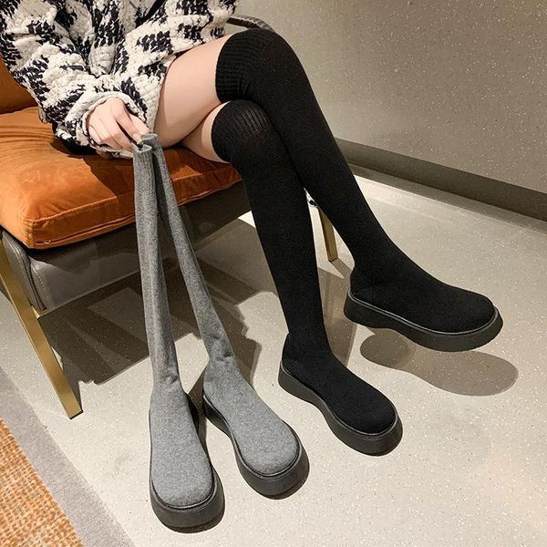boots 2021 autumn and winter socks over the knee fashion versatile muffin thick bottom anti-skid women's, Black
boots 2021 autumn and winter socks over the knee fashion versatile muffin thick bottom anti-skid women's, Black