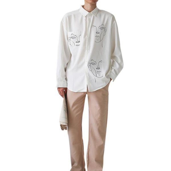 blouse shirt female cotton summer face printing long shirts women ladies clothing women's blouses &, White
blouse shirt female cotton summer face printing long shirts women ladies clothing women's blouses &, White