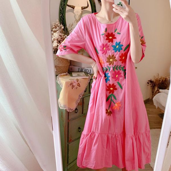 party dresses ethnic style bohemia sen women's mid-sleeve loose large size ruffled cotton and linen embroidered mid-length dress, White;black
party dresses ethnic style bohemia sen women's mid-sleeve loose large size ruffled cotton and linen embroidered mid-length dress, White;black