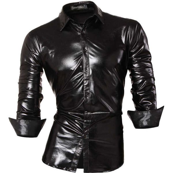 sportrendy men's shirt dress casual long sleeve slim fit fashion shiny stylish shirts jzs002 black 210721, White;black
sportrendy men's shirt dress casual long sleeve slim fit fashion shiny stylish shirts jzs002 black 210721, White;black