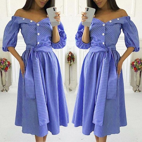 casual dresses lugentolo summer dress women fashion lace up striped single-breasted off-the-shoulder high-waist, Black;gray
casual dresses lugentolo summer dress women fashion lace up striped single-breasted off-the-shoulder high-waist, Black;gray