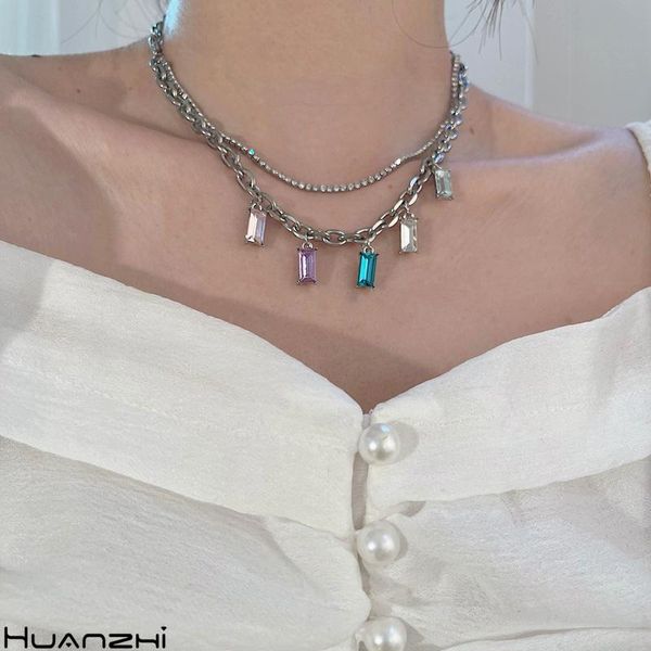 chokers huanzhi 2021 korea colorful square rhinestone tassel vintage double layer necklace clavicle chain for women party jewelry, Golden;silver
chokers huanzhi 2021 korea colorful square rhinestone tassel vintage double layer necklace clavicle chain for women party jewelry, Golden;silver