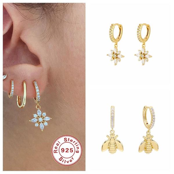 hoop & huggie 925 sterling silver ins cute snowflower animal honeybee earring circle dangle women luxury percing loops earromgs jewelry, Golden;silver
hoop & huggie 925 sterling silver ins cute snowflower animal honeybee earring circle dangle women luxury percing loops earromgs jewelry, Golden;silver
