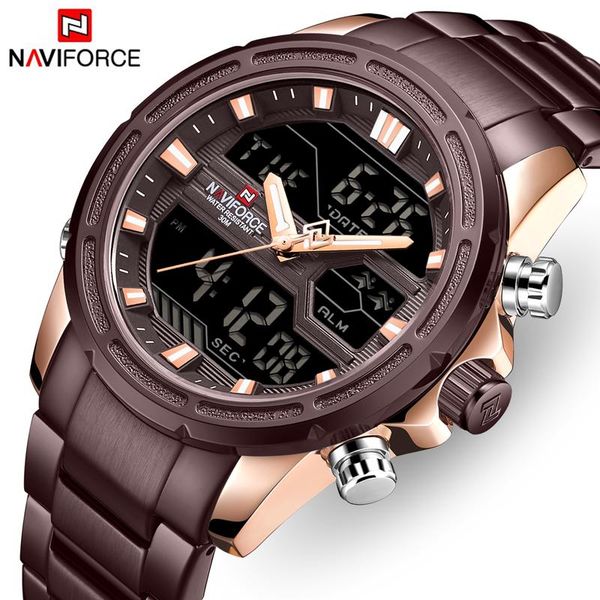 wristwatches naviforce men watch mens fashion analog digital dual display quartz watches men's stainless steel wristwatch, Slivery;brown
wristwatches naviforce men watch mens fashion analog digital dual display quartz watches men's stainless steel wristwatch, Slivery;brown