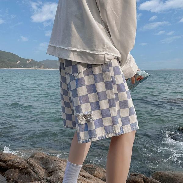 men's jeans ripped plaid washed summer sports wide-leg straight shorts oversize trendy loose denim pants plus size fashion streetwear, Blue
men's jeans ripped plaid washed summer sports wide-leg straight shorts oversize trendy loose denim pants plus size fashion streetwear, Blue