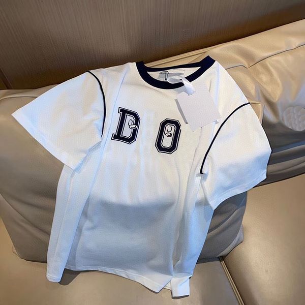 luxury design summer fashion heavy industry letter embroidery contrast round neck short sleeve women's simple loose t-shirt d121177, White
luxury design summer fashion heavy industry letter embroidery contrast round neck short sleeve women's simple loose t-shirt d121177, White