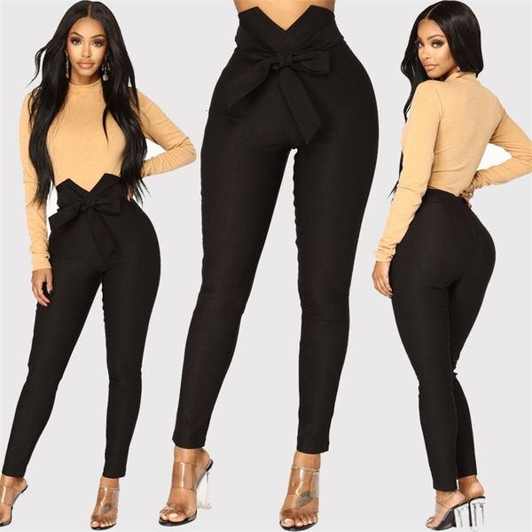 women's fashions of high waist casual fashion long ladies thin bowknot pants bandage elastic pencil with stripes dao3, Black;white
women's fashions of high waist casual fashion long ladies thin bowknot pants bandage elastic pencil with stripes dao3, Black;white