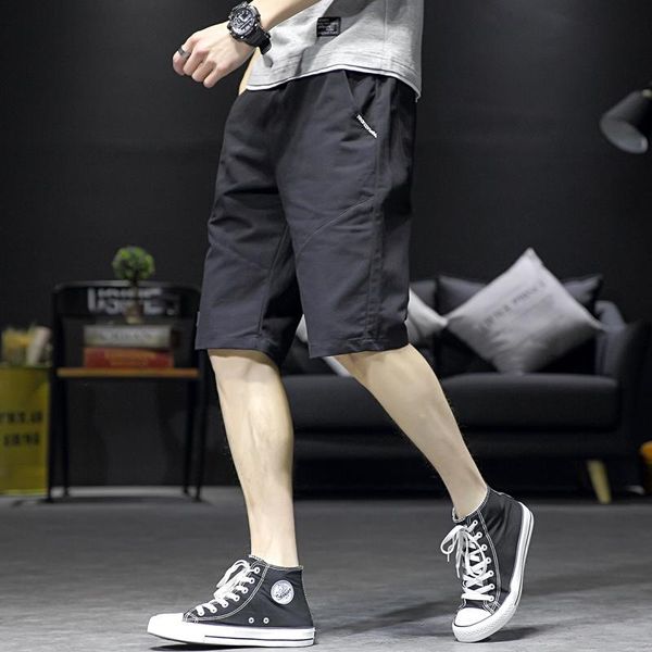 men's shorts summer loose fitting five piece breeches large size wear thin casual pants jogging, White;black
men's shorts summer loose fitting five piece breeches large size wear thin casual pants jogging, White;black