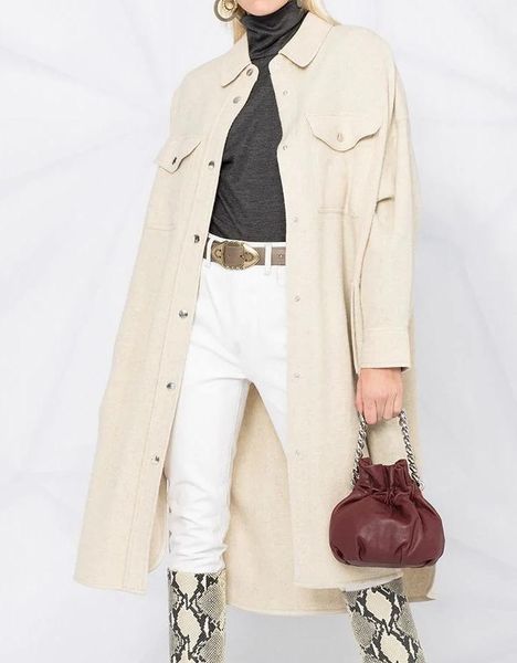 women's wool & blends 2021 autumn and winter retro single-breasted mid-length coat lapel commuter loose windbreaker, Black
women's wool & blends 2021 autumn and winter retro single-breasted mid-length coat lapel commuter loose windbreaker, Black