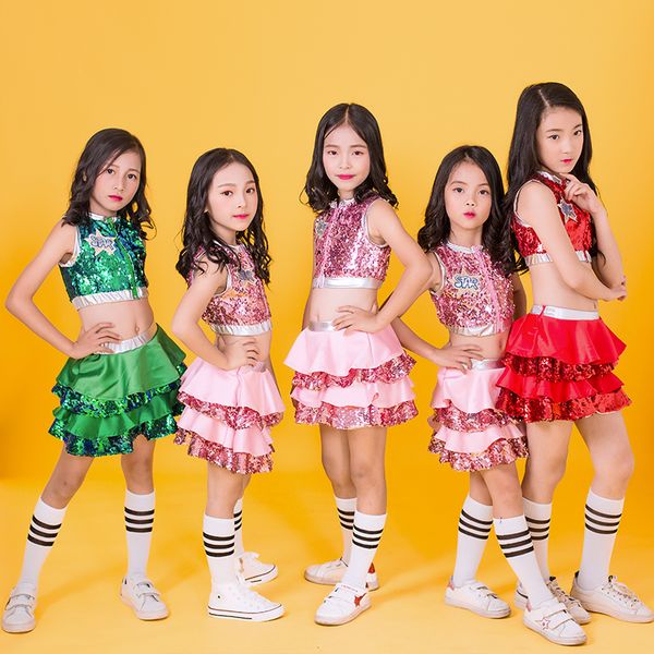 childrens costume sequins jazz dance costume girls kindergarten cheerleading pompon skirt dance costume, Black;red
childrens costume sequins jazz dance costume girls kindergarten cheerleading pompon skirt dance costume, Black;red