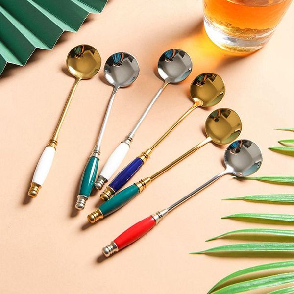 spoons 304 stainless steel cocktail coffee mixing simple ceramic handle afternoon tea dessert spoon home scoops 2021
spoons 304 stainless steel cocktail coffee mixing simple ceramic handle afternoon tea dessert spoon home scoops 2021