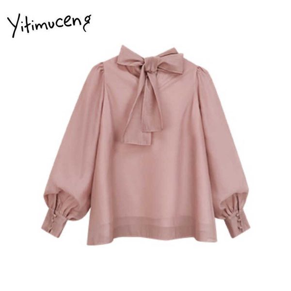 yitimuceng bow lace up blouse women sweet shirts o-neck long sleeve straight solid spring korean fashion chiffon 210601, White
yitimuceng bow lace up blouse women sweet shirts o-neck long sleeve straight solid spring korean fashion chiffon 210601, White