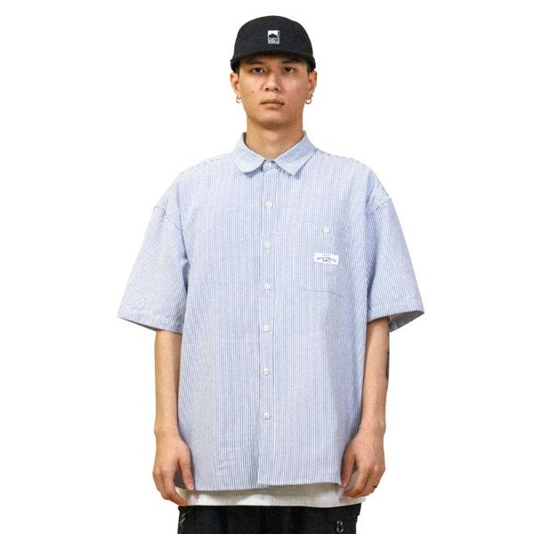 men's casual shirts vertical striped pocket short-sleeve shirt mens summer half-sleeve pinstripe loose lapel men, White;black
men's casual shirts vertical striped pocket short-sleeve shirt mens summer half-sleeve pinstripe loose lapel men, White;black