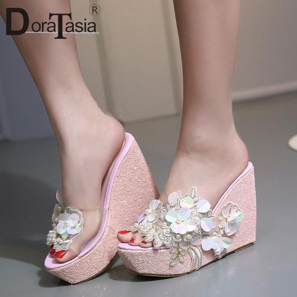 slippers doratasia 2021 brand ladies platform summer fashion flower wedges high heels women casual party shoes woman, Black
slippers doratasia 2021 brand ladies platform summer fashion flower wedges high heels women casual party shoes woman, Black