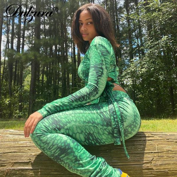 women's tracksuits dulzura tie dye chain print women two piece set lace up one shoulder long sleeve hollow out leggings matching sporty, Gray
women's tracksuits dulzura tie dye chain print women two piece set lace up one shoulder long sleeve hollow out leggings matching sporty, Gray