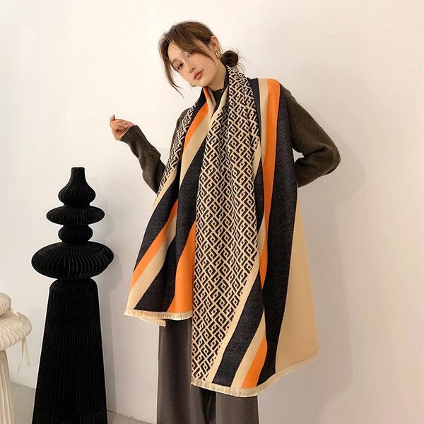 scarves autumn winter wmen cashmere scarf letter print matching colors double sided shawls warm thick bandana blanket femal, Blue;gray
scarves autumn winter wmen cashmere scarf letter print matching colors double sided shawls warm thick bandana blanket femal, Blue;gray