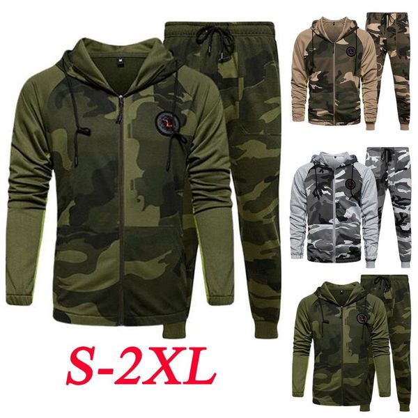 men's winter sports zippered matching cap hoodie and camouflage suit men's sets suit sports tracksuit men gym clothing men, White;black
men's winter sports zippered matching cap hoodie and camouflage suit men's sets suit sports tracksuit men gym clothing men, White;black