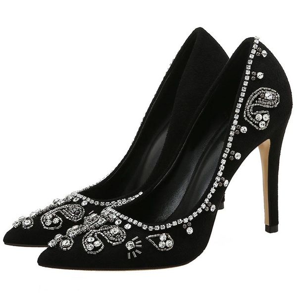 dress shoes luxury rhinestone beads jeweled low cut wedding pumps pointed toe glitter crystal stilettos thin high heels handmade, Black
dress shoes luxury rhinestone beads jeweled low cut wedding pumps pointed toe glitter crystal stilettos thin high heels handmade, Black